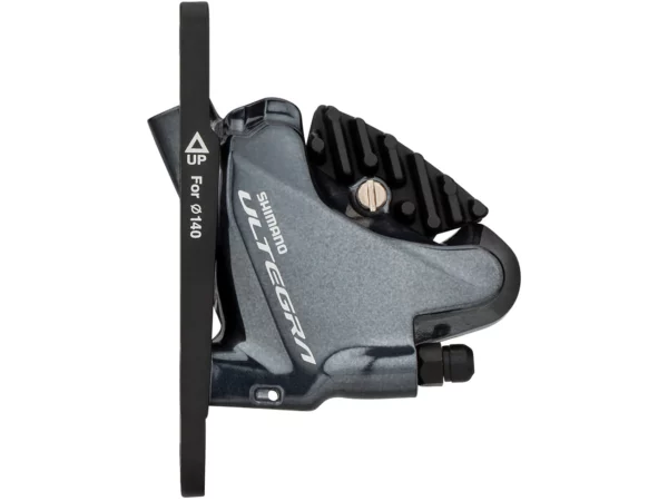 HYDRAULIC DISC BRAKE, BR-R8070, ULTEGRA,REAR, FLAT MOUNT, W/FIXING BOLT FOR MOUNT THICKNESS 25MM, W/O ADAPTER, W/L03A RESIN PAD(W/FIN), IND.PACK