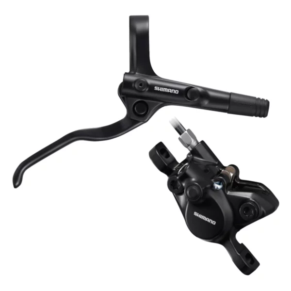 DISC BRAKE ASSEMBLED SET, BL-MT200L, BR-MT200F, BLACK, FOR POST MOUNT, RESIN PAD(W/O FIN), W/OLIVE & CONNECTER INSERT , 1000MM HOSE(SM-BH59-SS BLACK)
