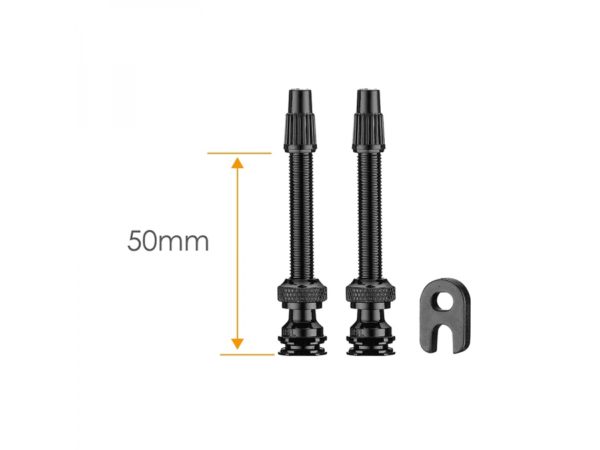 CICLOVATION LIGHT-WEIGHT TUBELESS VALVE STEM, 50MM, BK