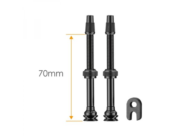 CICLOVATION LIGHT-WEIGHT TUBELESS VALVE STEM, 70MM, BK