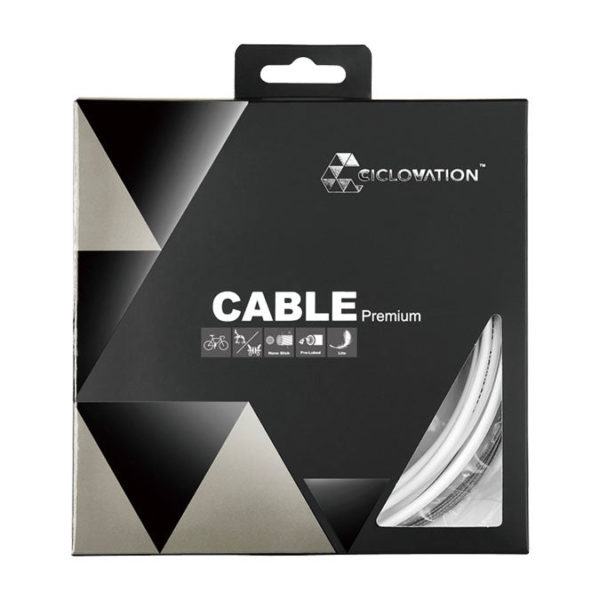 CICLOVATION ROAD, BRAKE SET, SHIMANO/SRAM SYSTEM. STAINLESS-NANO SLICK CABLE WITH 5MM KEVLAR REINFORCED LIGHT-WEIGHT LUBE BRAKE OUTER CASING. END CAPS AND PARTS INCLUDED. / BLACK