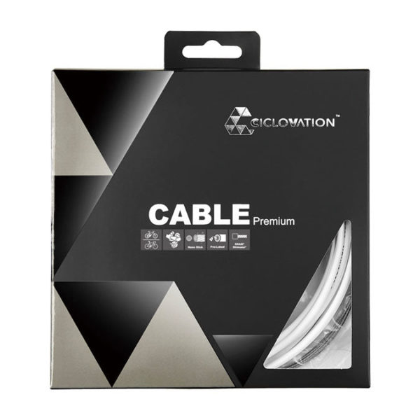 CICLOVATION UNIVERSAL FOR ROAD & MOUNTAIN, SHIFT SET, SHIMANO/SRAM SYSTEM. STAINLESS-NANO SLICK CABLE WITH 4MM LINEAR LUBE SHIFT OUTER CASING. END CAPS AND PARTS INCLUDED. / BLACK
