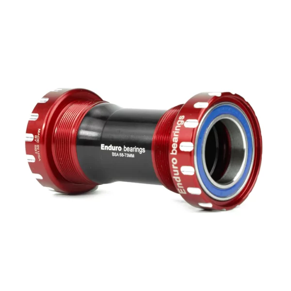 ENDURO BK-6035 - BSA Thread-In, ABEC-3, Thread-In 68 or 73mm wide Bottom Bracket for Shimano (24mm) Cranksets - RED