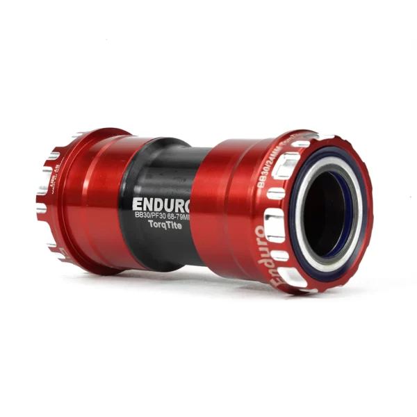 Torqtite, Ceramic, XD15 Corsa, 45 Angular Contact, Bearing Bottom Bracket for BB30 Framesets to Shimano 24mm Cranksets - Red