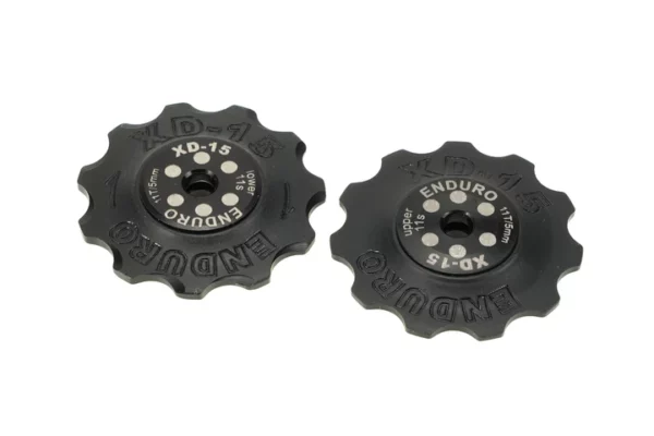 ENDURO BKCJ-0301 - 11 tooth, XD-15 Ceramic Hybrid Bearing, Machined Delrin Derailleur Pulleys for 11 speed Shimano Derailleurs (5mm bolt hole) - Black