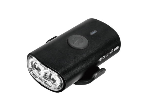 TOPEAK Headlux 450 USB, 450 Lumens USB Rechargeable Light Aluminum Body, Black