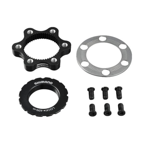 CENTER LOCK TO 6-BOLT MOUNT ADAPTER, SM-RTAD05, WITH OUTER SERRATION LOCK RING