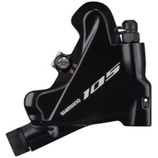 HYDRAULIC DISC BRAKE BR-R7070 FRONT FLAT MOUNT, W/BRACKET FOR 140/160MM ROTOR(ASSEMBLED FOR 140), W/L02A RESIN PAD W/FIN, BLACK